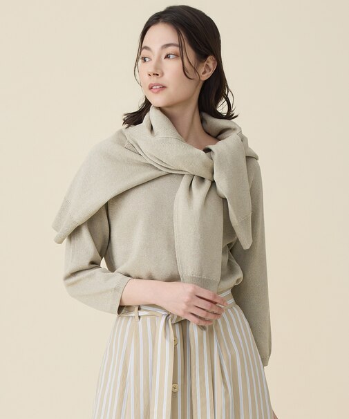 【アンサンブル対応】ペーパーコットンニット カーディガン