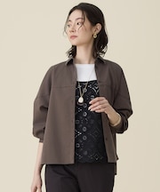 ブラッシュドコットンサテン シャツ