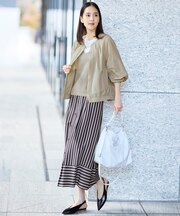 ビスコースナイロンドビーストライプ スカート