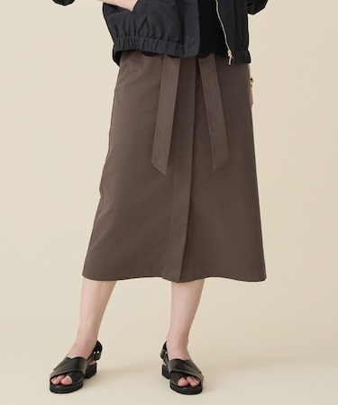 ブラッシュドコットンサテンナロー スカート