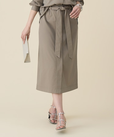 ブラッシュドコットンサテンナロー スカート