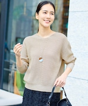 リネンミドルゲージプルオーバー ニット