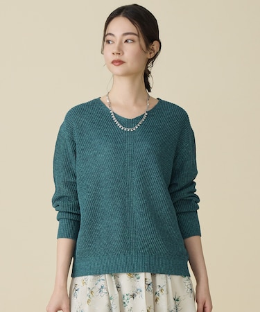 リネンミドルゲージプルオーバー ニット