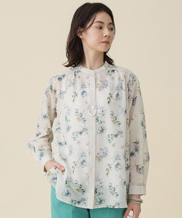 エアリーローン花柄プリント ブラウス
