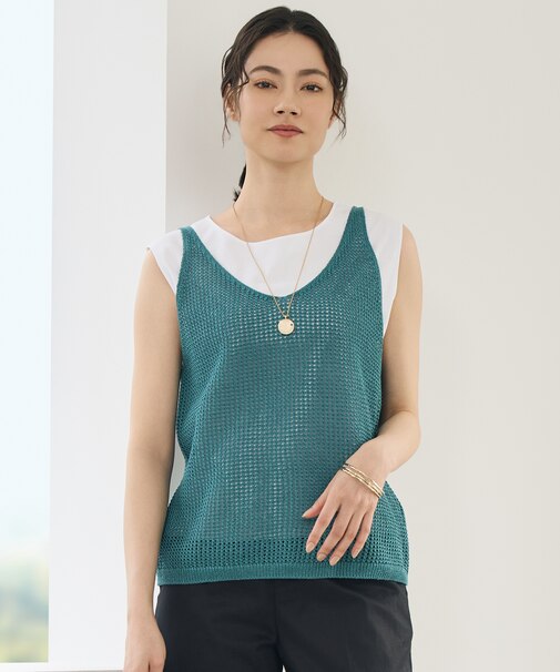 ペーパーコットンメッシュ ベスト