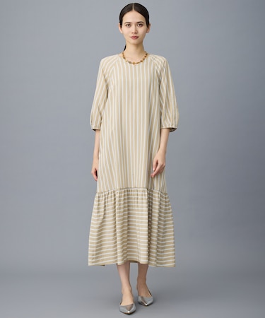 ビスコースナイロンドビーストライプ ワンピース