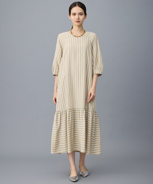 ビスコースナイロンドビーストライプ ワンピース