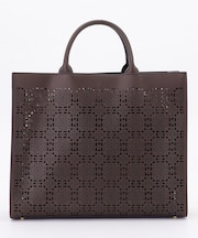 【カタログ掲載・巾着袋付き・A4サイズ収納可】パンチングレース トート