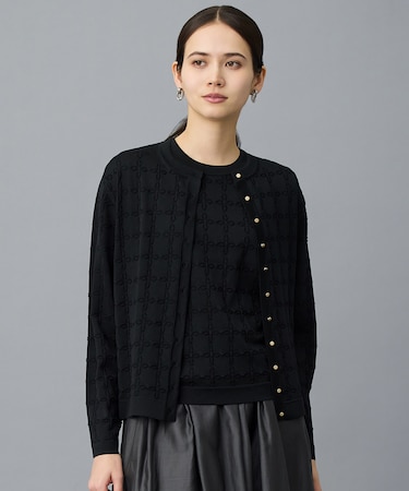 ジオメトリックアセテート カーディガン