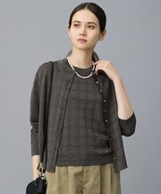 ジオメトリックアセテート カーディガン