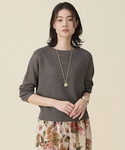 リネンミドルゲージメッシュ ニット