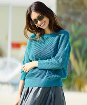 リネンミドルゲージメッシュ ニット