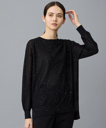 ファインゲージスパングルプルオーバー ニット