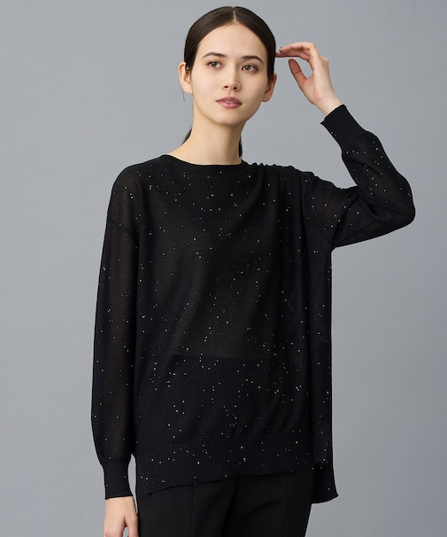 ファインゲージスパングルプルオーバー ニット