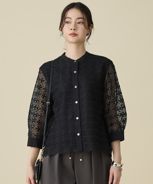 【カタログ掲載】ジオメトリックレース ブラウス