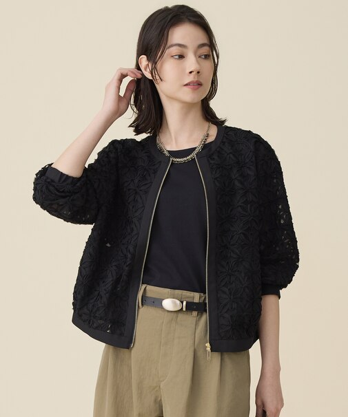 テープエンブロイダリー ブルゾン