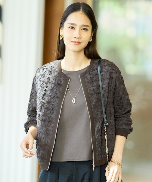 テープエンブロイダリー ブルゾン