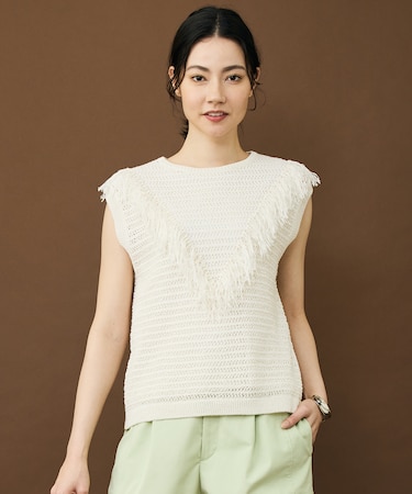 【SHIHOさん着用】リネンフリンジ ベスト