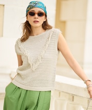 【SHIHOさん着用】リネンフリンジ ベスト