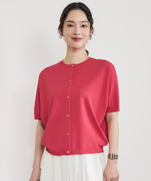 【前後着用可能】クレープストレッチドルマンスリーブ ニット