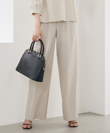 【SHIHOさん着用・セットアップ対応】リネンストレッチワイド パンツ