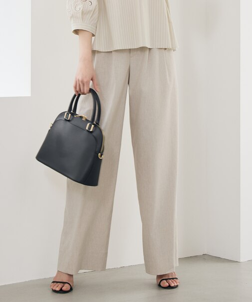 【SHIHOさん着用・セットアップ対応】リネンストレッチワイド パンツ
