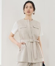 【SHIHOさん着用・セットアップ対応】リネンストレッチ ジレ