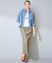 【SHIHOさん着用・こだわり素材・セットアップ対応】パネルレース スカート