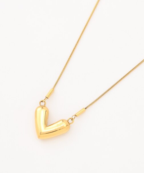 【SHIHOさん着用・長さ調節可・ステンレス】ハートモチーフ ネックレス