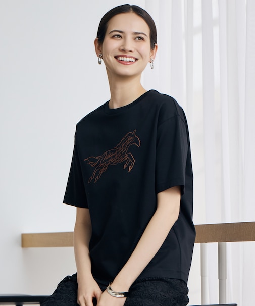 【カタログ掲載】ホースモチーフロゴ Tシャツ