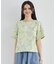 リーフモチーフカットジャガード ブラウス