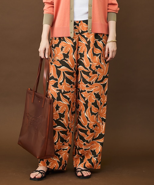 【カタログ掲載】シアーカラミプリントワイド パンツ