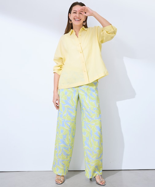 【カタログ掲載】シアーカラミプリントワイド パンツ