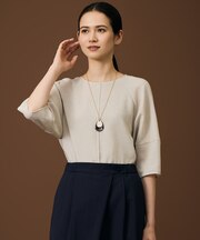 【カタログ掲載・人気素材・NEWデザイン】ラスティックメッシュラグランスリーブ ブラウス