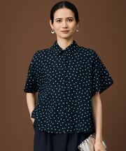 【WEB&一部店舗限定・サラリ触感】コットンサッカープリント シャツ