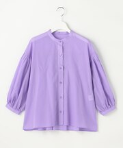 【SHIHOさん着用・前開き】バンドカラーコットン ブラウス
