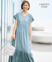 【WEB限定・大人気素材・新型追加】エアリーツイルティアード ワンピース
