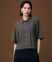 【カタログ掲載・涼感シアー】スラブボイルタック ブラウス
