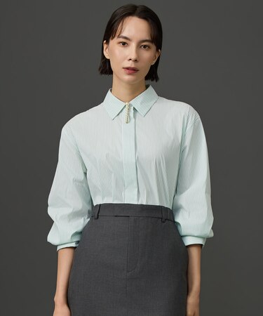 【SHIHOさん着用】エッセンシャルブロードベーシック シャツブラウス