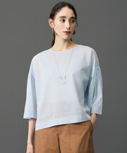 ウーブンライクジャージーランタンスリーブ トップス