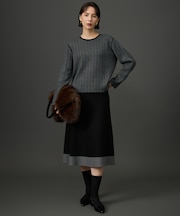 【WEB限定・リバーシブル可・着まわし力抜群】ニット セットアップ(トップス+スカート)