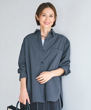 【カタログ掲載・ライトアウターに・大人の抜け感】フォルム シャツジャケット