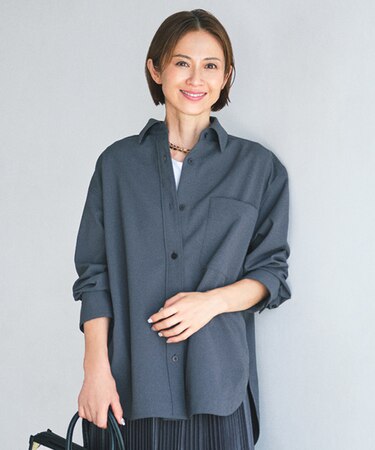 【カタログ掲載・ライトアウターに・大人の抜け感】フォルム シャツジャケット