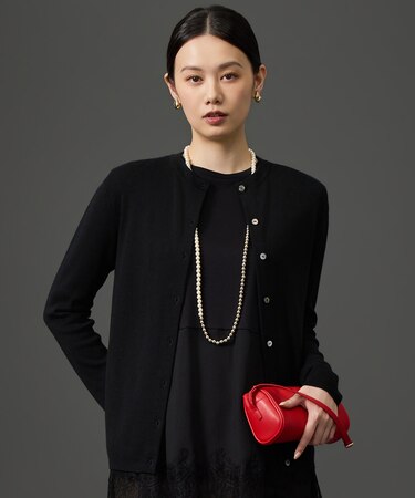 【SHIHOさん着用・アンサンブル対応可・上品ベーシック】リファインソフトニット カーディガン