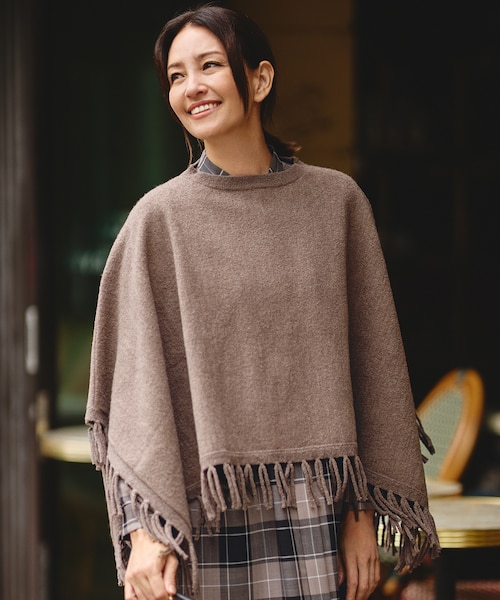 カタログ掲載・コート未満の手軽さ】フリンジ ポンチョ｜ジユウクの