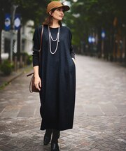 【カタログ掲載・着まわし力抜群】ライトウールボクシー ワンピース