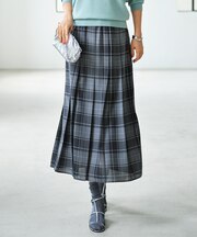 【カタログ掲載・セットアップ対応・品よく華やぐ】TWハイツイストビエラチェック柄プリーツ スカート