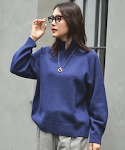 【カタログ掲載】ウールカシミヤブレンドソリッドハイネック ニット