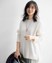 【カタログ掲載】ウールカシミヤブレンドソリッドオーバー ニット