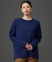 【カタログ掲載】ウールカシミヤブレンドソリッドオーバー ニット